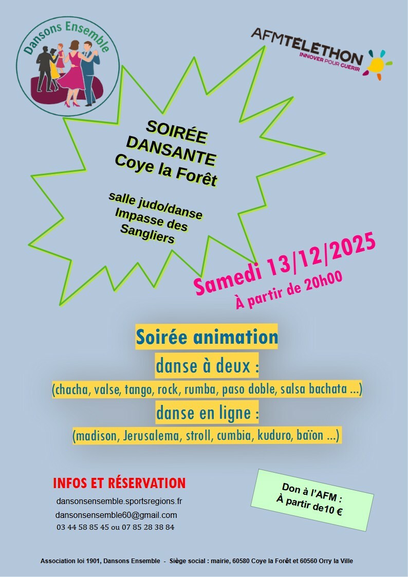 Téléthon - Soirée dansante à Coye la Forêt