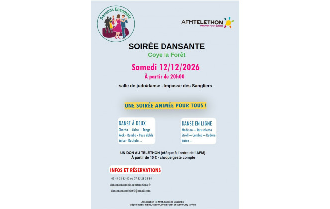 Soirée dansante à Coye la Forêt - Téléthon